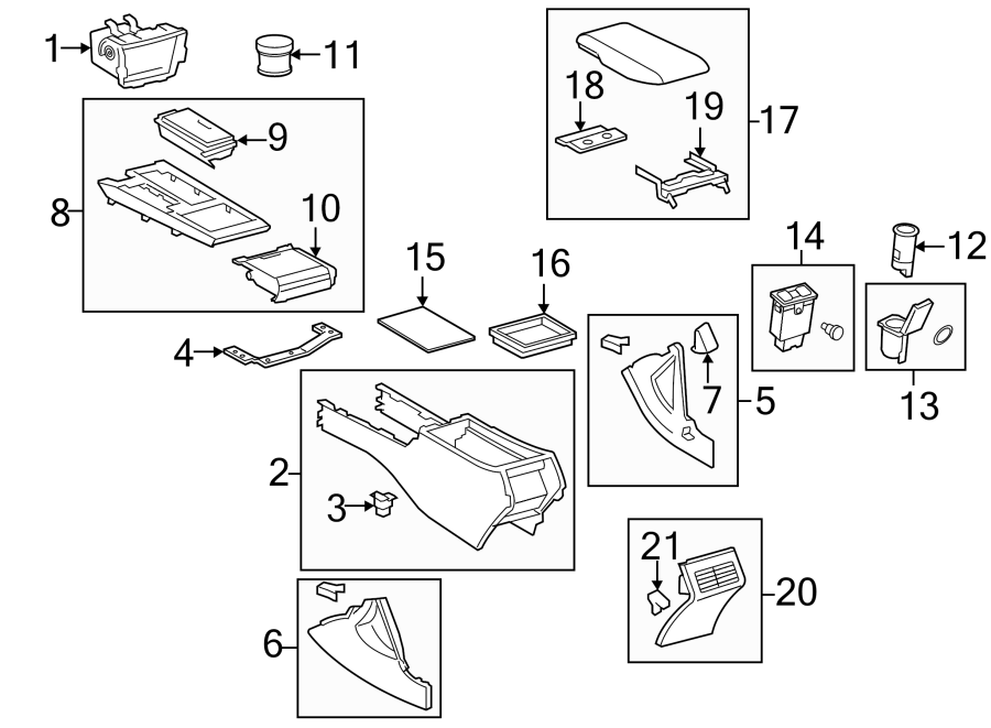 Diagram CONSOLE. for your 2020 Toyota Prius Prime   