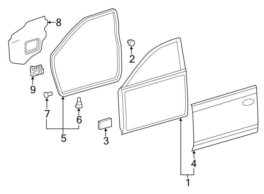 Diagram FRONT DOOR. DOOR & COMPONENTS. for your 2017 Toyota Prius Prime   