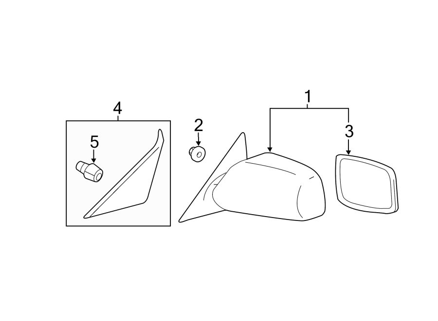 Diagram FRONT DOOR. OUTSIDE MIRRORS. for your 1999 Toyota Avalon   