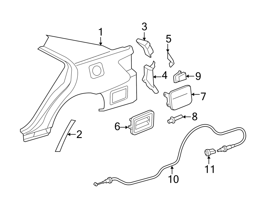 Diagram QUARTER PANEL & COMPONENTS. for your 2010 Toyota Camry 3.5L V6 M/T LE SEDAN 