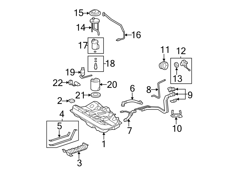 Diagram FUEL SYSTEM COMPONENTS. for your 2006 Toyota Tacoma 2.7L A/T RWD Base Crew Cab Pickup Fleetside 