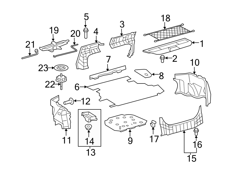 Diagram REAR BODY & FLOOR. INTERIOR TRIM. for your 2010 Toyota Camry   