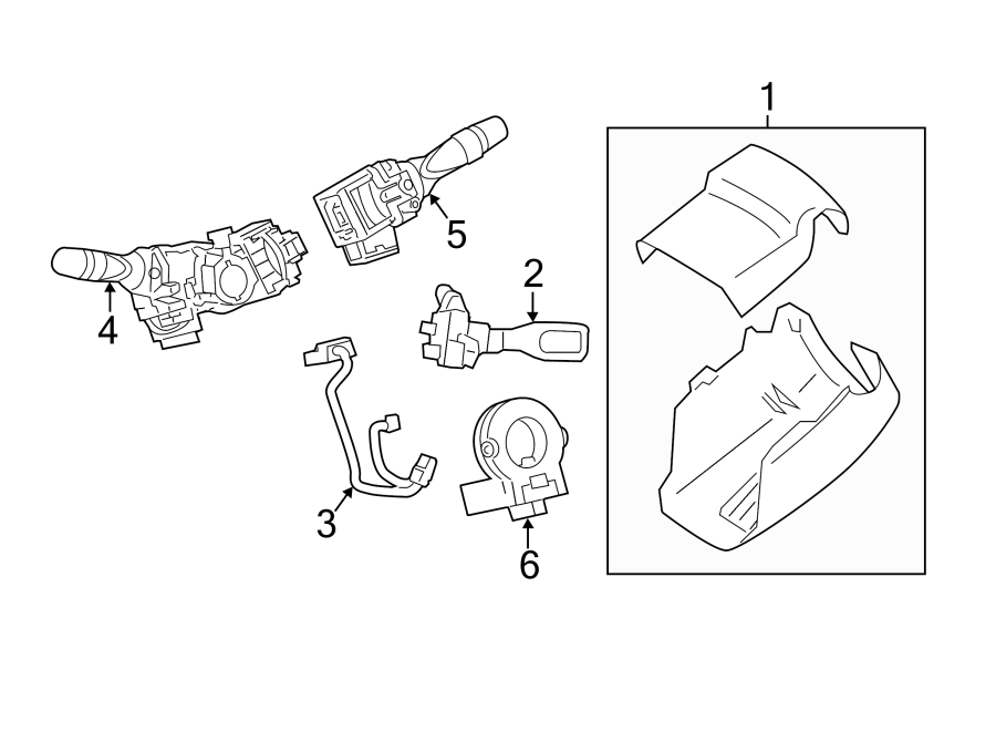 Diagram STEERING COLUMN. SHROUD. SWITCHES & LEVERS. for your 2017 Toyota Sequoia 5.7L i-Force V8 FLEX A/T RWD Platinum Sport Utility 