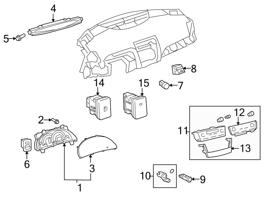 Diagram INSTRUMENT PANEL. CLUSTER & SWITCHES. for your 2015 Toyota Venza  AWD Sport Utility 