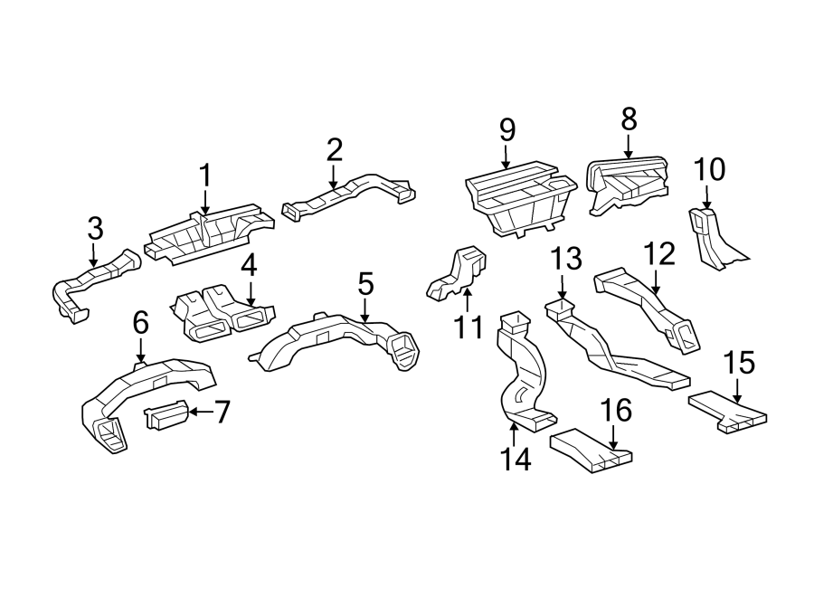 Diagram INSTRUMENT PANEL. DUCTS. for your 2016 Toyota Yaris   