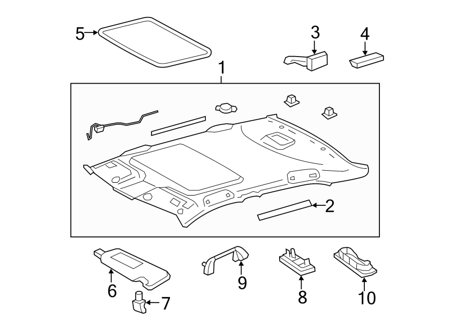 Diagram INTERIOR TRIM. for your 2010 Toyota Sequoia  SR5 Sport Utility 