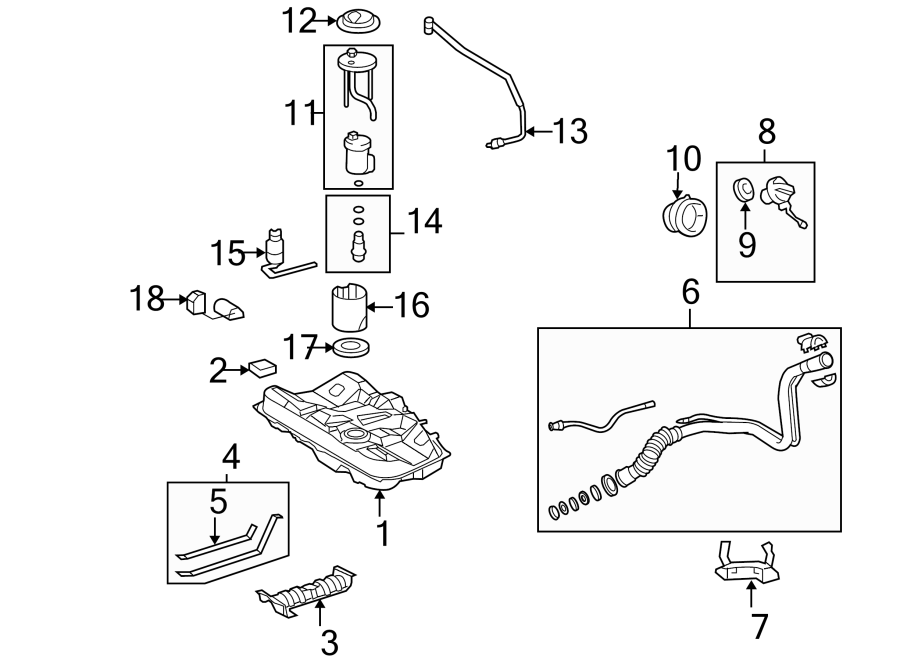 Diagram FUEL SYSTEM COMPONENTS. for your 2008 Toyota Corolla  CE SEDAN 