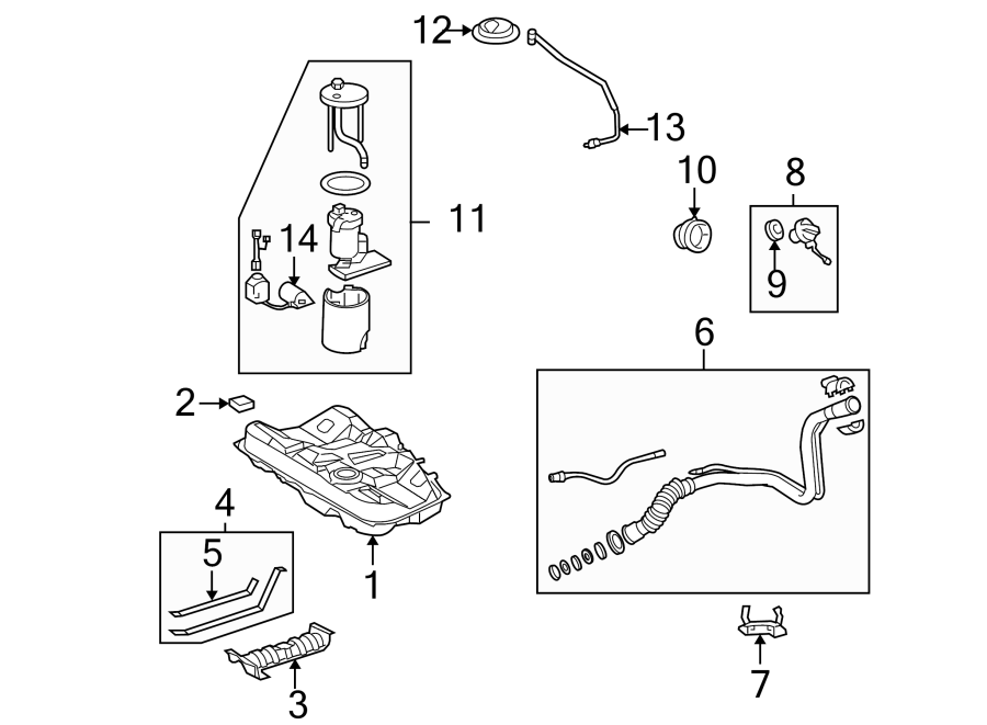 Diagram FUEL SYSTEM COMPONENTS. for your 2008 Toyota Corolla  CE SEDAN 