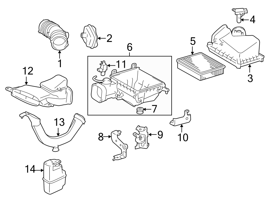 Diagram ENGINE / TRANSAXLE. AIR INTAKE. for your Toyota