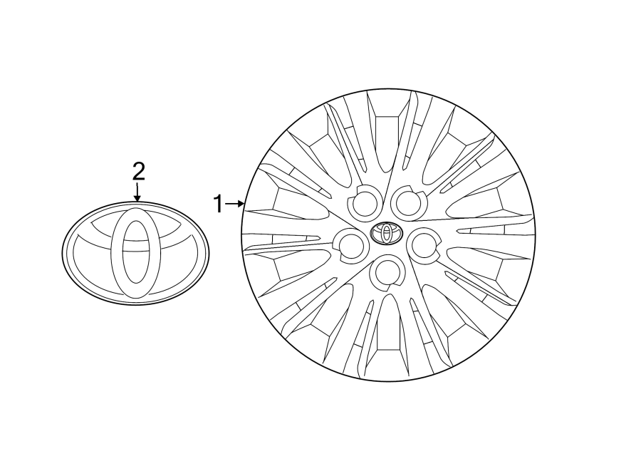 Diagram WHEELS. COVERS & TRIM. for your Toyota