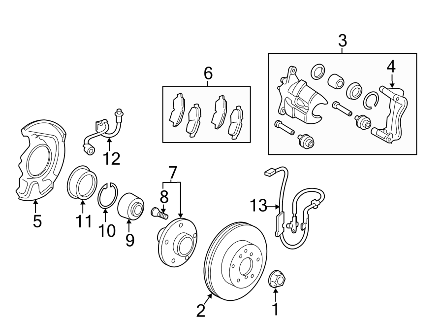 Diagram FRONT SUSPENSION. BRAKE COMPONENTS. for your 2020 Toyota Corolla   