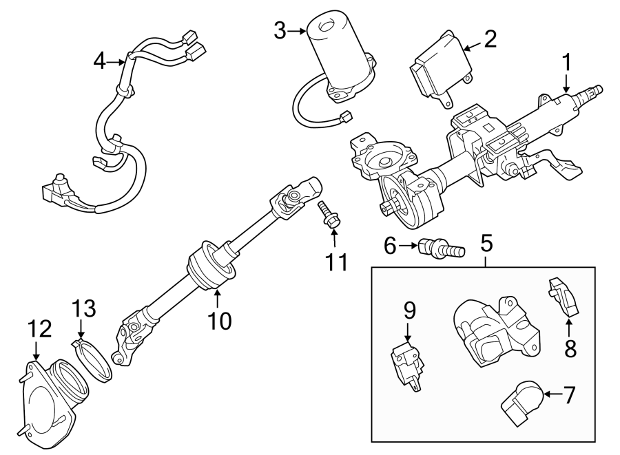 Diagram STEERING COLUMN ASSEMBLY. for your 2009 Toyota Sequoia  Platinum Sport Utility 