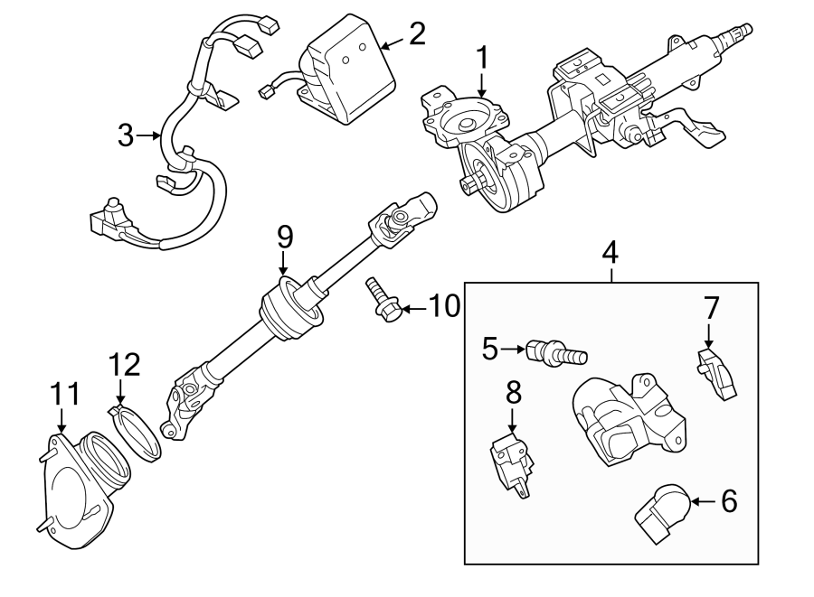 Diagram STEERING COLUMN ASSEMBLY. for your 2021 Toyota Avalon   