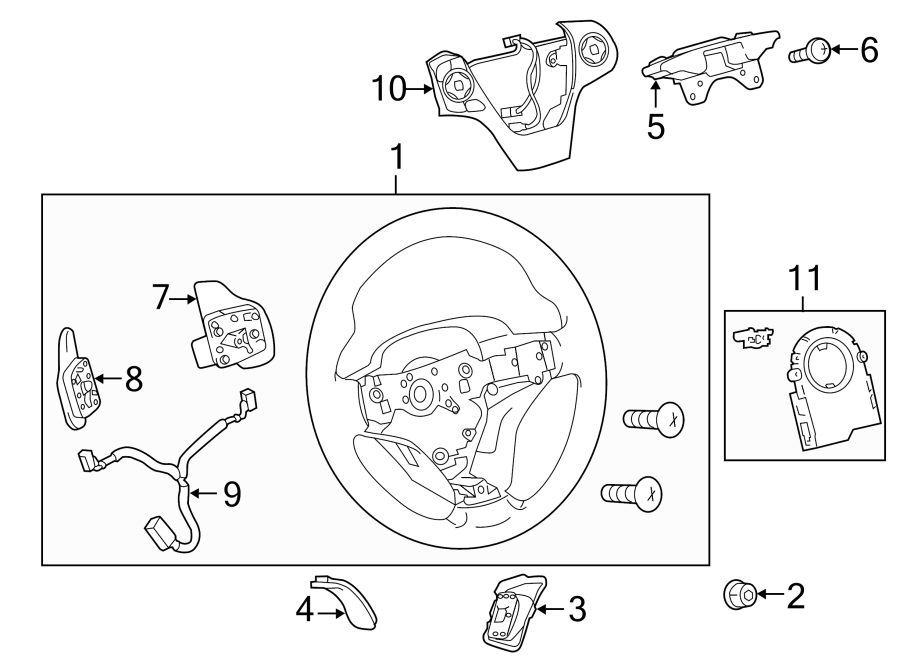 Diagram STEERING WHEEL & TRIM. for your 2019 Toyota Sequoia  Platinum Sport Utility 