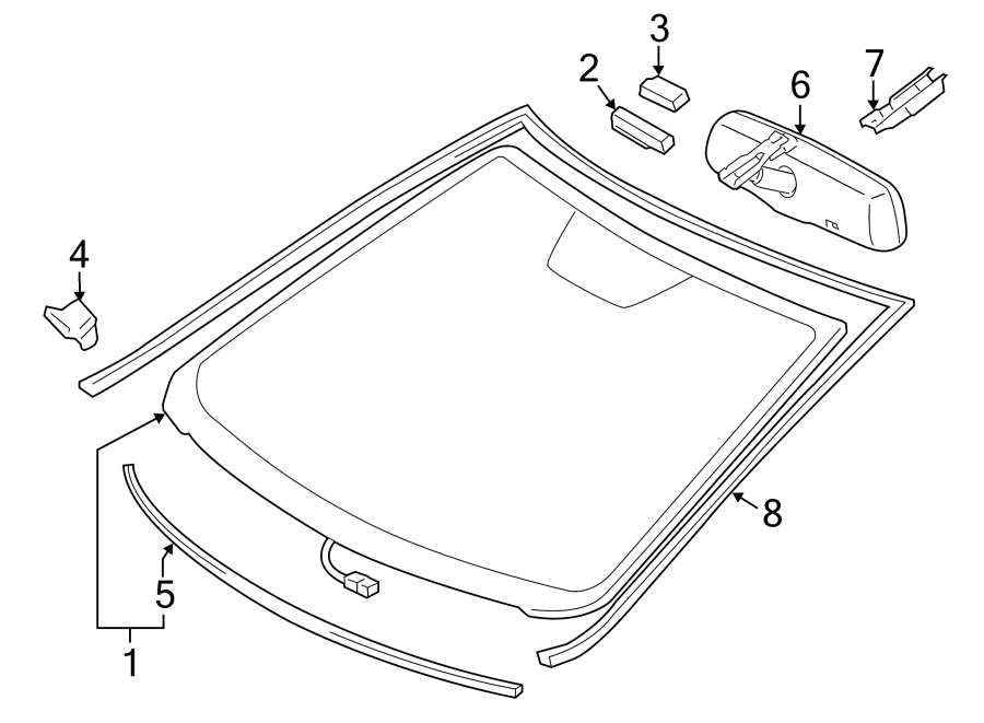 Diagram WINDSHIELD. GLASS. REVEAL MOLDINGS. for your Toyota Avalon  