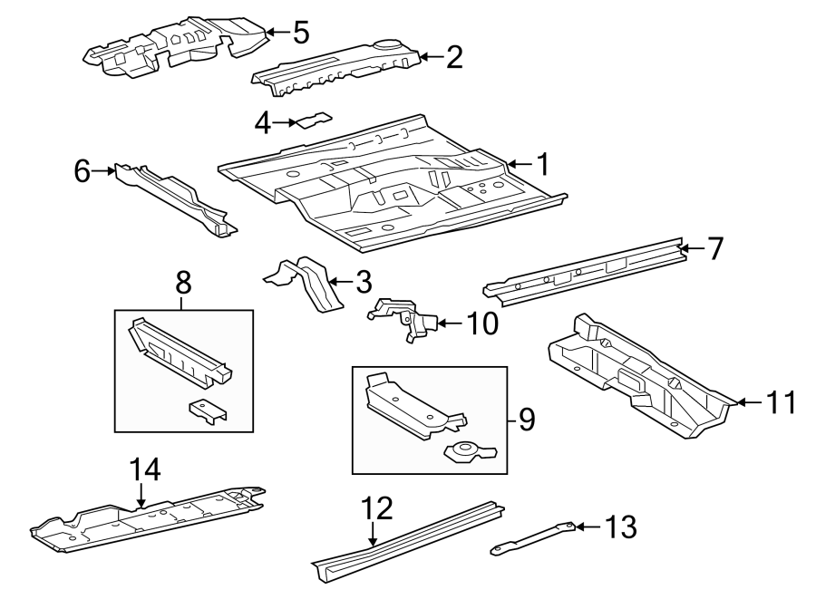 Diagram PILLARS. ROCKER & FLOOR. FLOOR & RAILS. for your Toyota