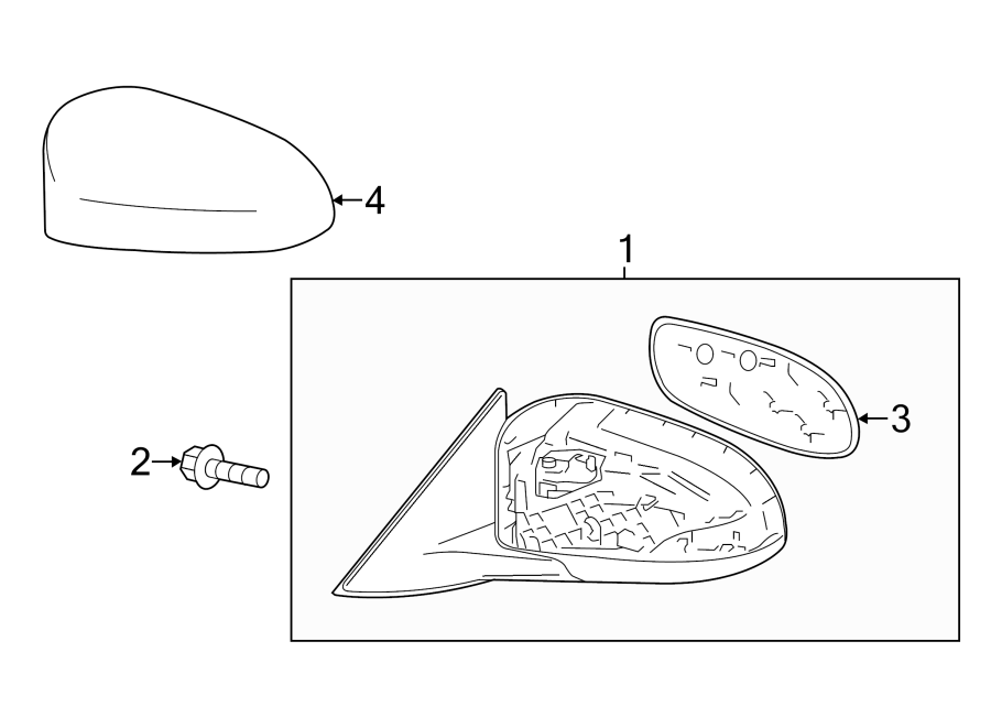 Diagram FRONT DOOR. OUTSIDE MIRRORS. for your 2005 Toyota Prius   