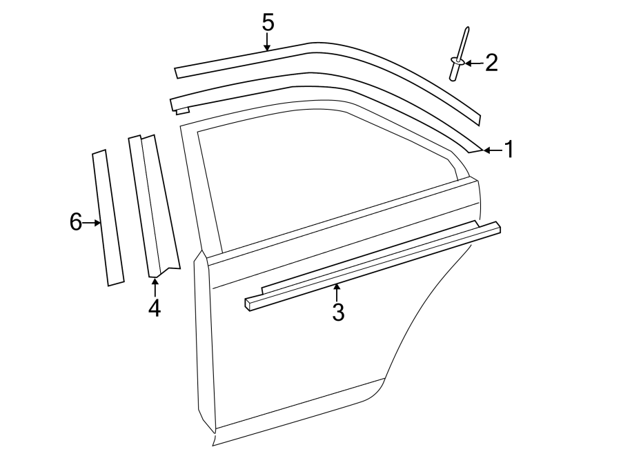 Diagram REAR DOOR. EXTERIOR TRIM. for your 2019 Toyota Prius c   