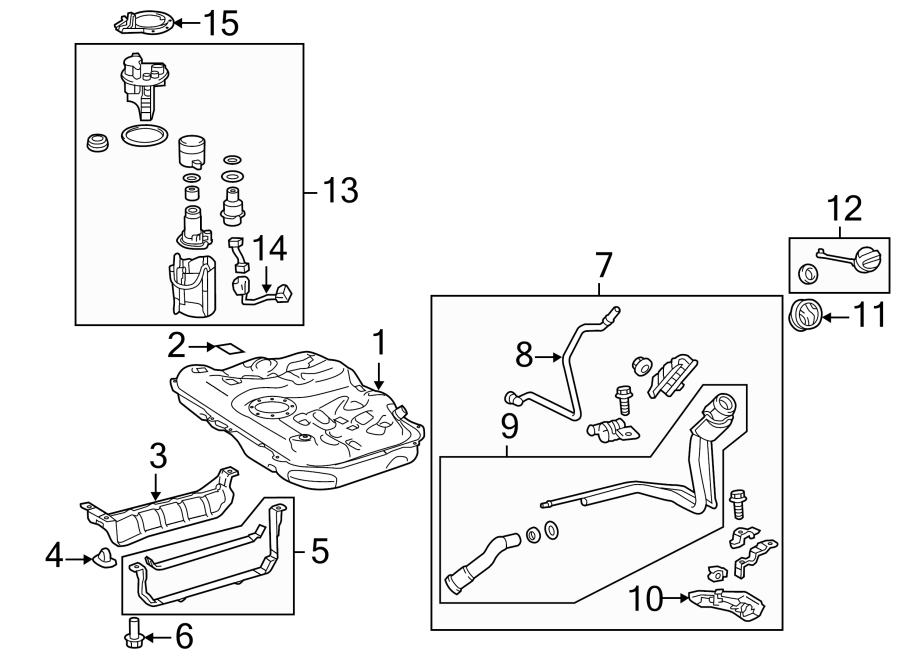 Diagram FUEL SYSTEM COMPONENTS. for your 2005 Toyota Prius   