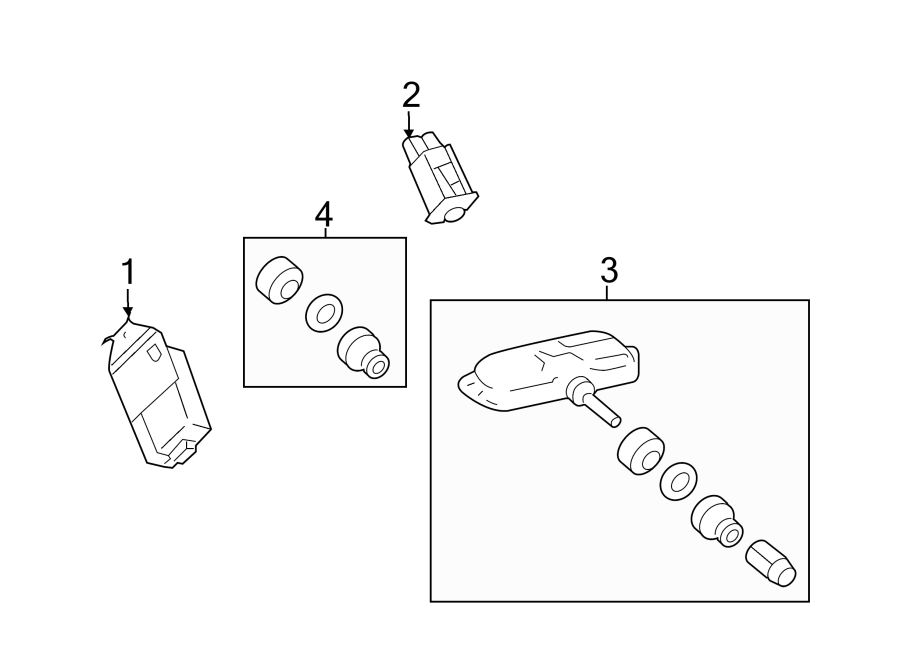 Diagram TIRE PRESSURE MONITOR COMPONENTS. for your 2020 Toyota Avalon  XSE Sedan 