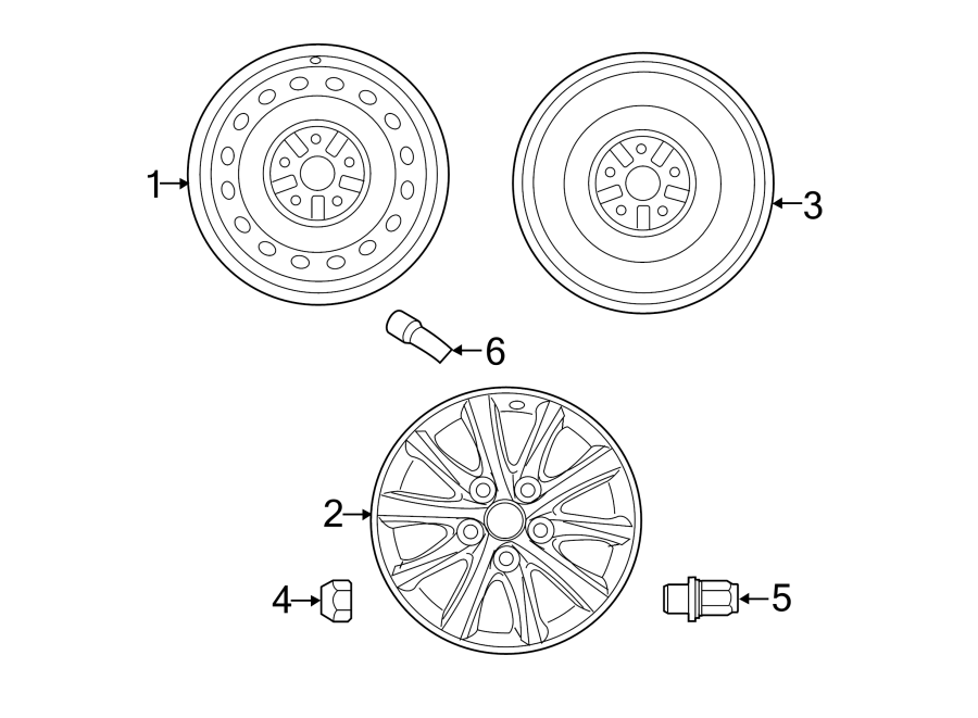 Diagram WHEELS. for your 2015 Toyota Sienna   