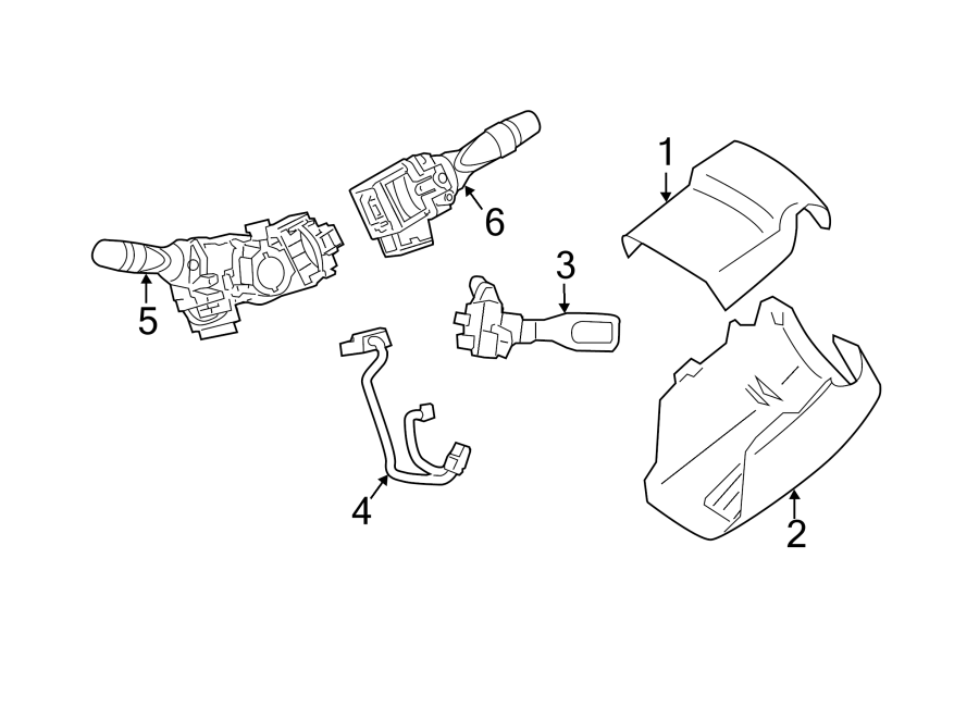 Diagram STEERING COLUMN. SHROUD. SWITCHES & LEVERS. for your 1993 Toyota 4Runner   