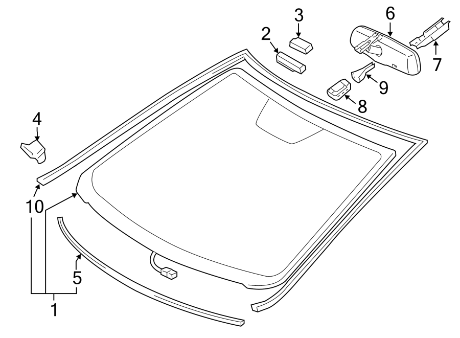 Diagram WINDSHIELD. GLASS. REVEAL MOLDINGS. for your Toyota Camry  