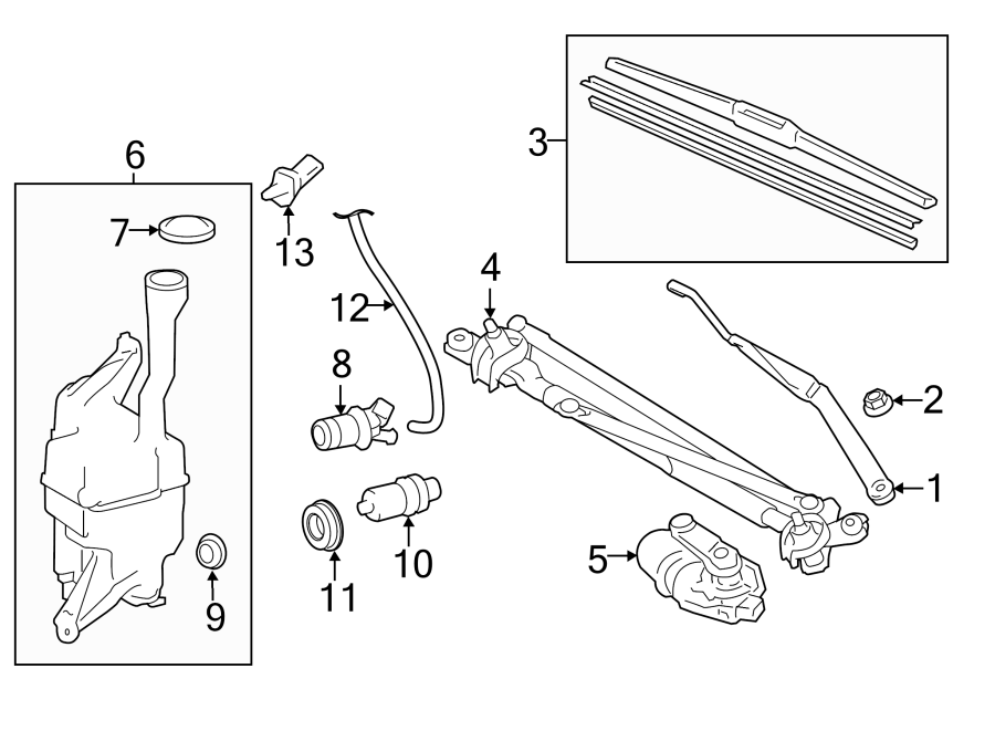 Diagram WINDSHIELD. WIPER & WASHER COMPONENTS. for your Toyota