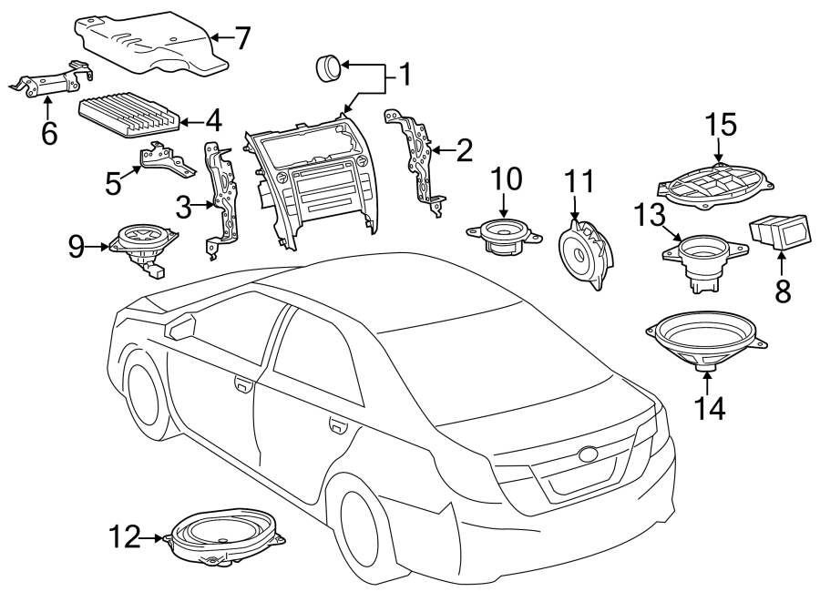 Diagram INSTRUMENT PANEL. SOUND SYSTEM. for your Toyota Camry  