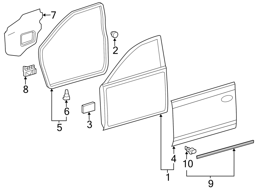 Diagram FRONT DOOR. DOOR & COMPONENTS. for your 2013 Toyota Prius Plug-In   