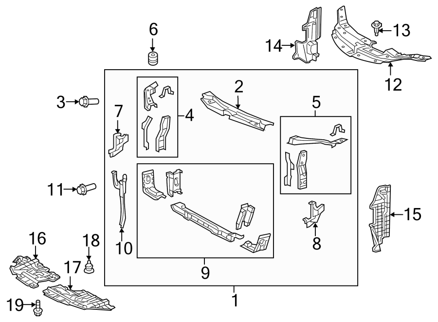 Diagram RADIATOR SUPPORT. for your 2023 Toyota Prius Prime   