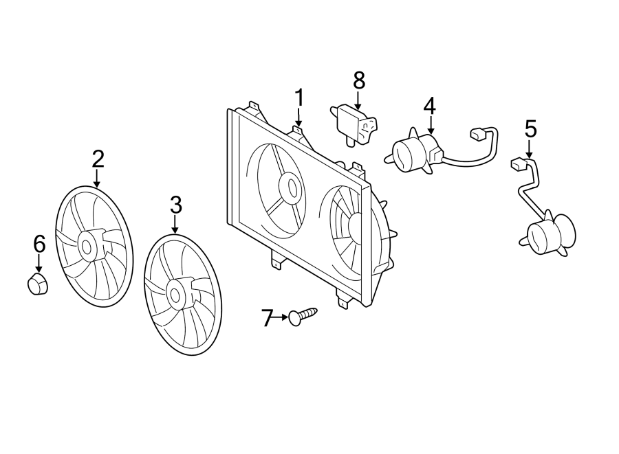 Diagram COOLING FAN. for your 2012 Toyota Tacoma  Base Standard Cab Pickup Fleetside 