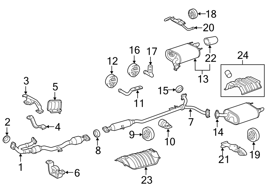 Diagram EXHAUST SYSTEM. EXHAUST COMPONENTS. for your 2018 Toyota RAV4   