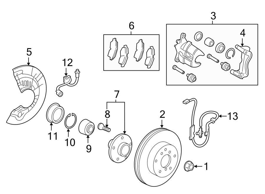 Diagram FRONT SUSPENSION. BRAKE COMPONENTS. for your 2018 Toyota Camry  L Sedan 