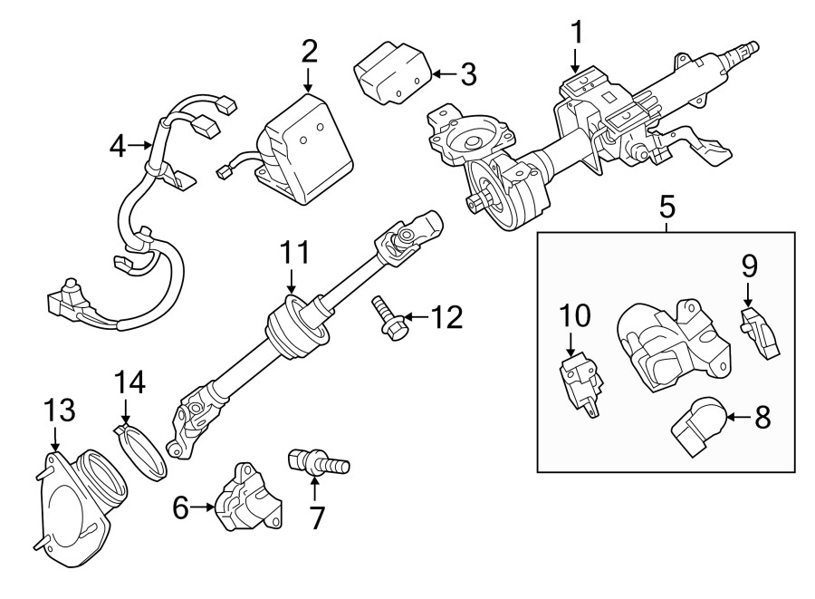 Diagram STEERING COLUMN ASSEMBLY. for your 2021 Toyota Camry  XSE Sedan 