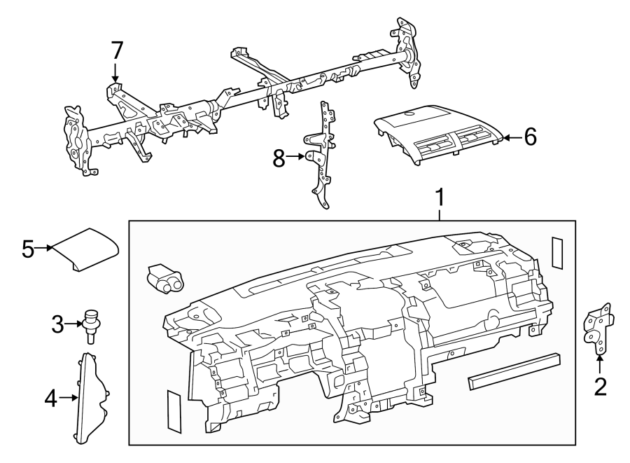 Diagram INSTRUMENT PANEL. for your 2008 Toyota Prius   