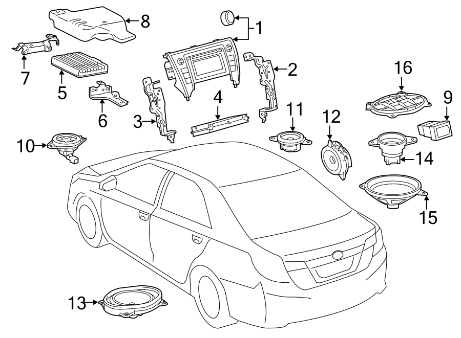 Diagram INSTRUMENT PANEL. SOUND SYSTEM. for your Toyota Camry  