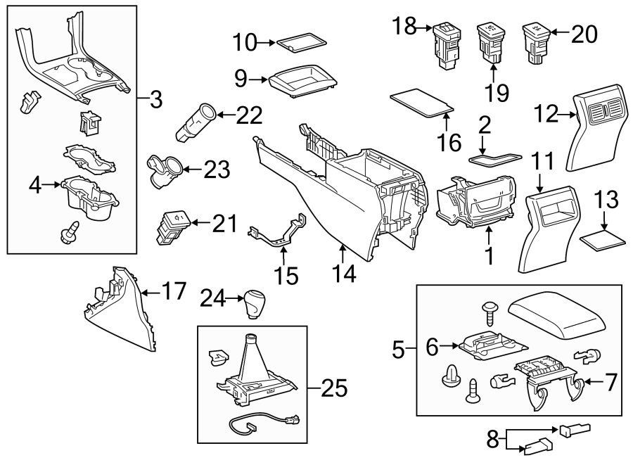 Diagram CENTER CONSOLE. for your 2014 Toyota Tundra  Limited Extended Cab Pickup Fleetside 