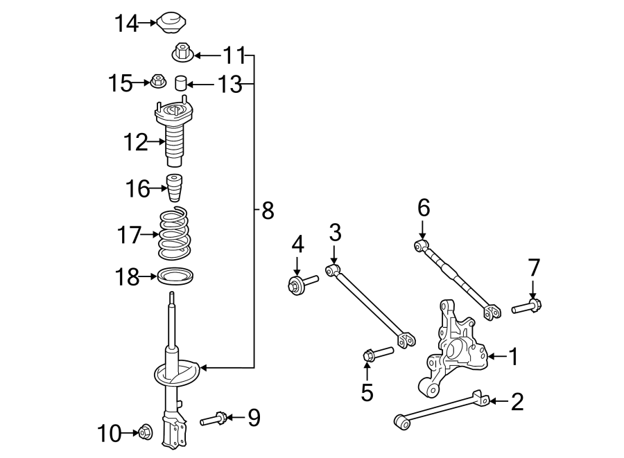 Diagram REAR SUSPENSION. SUSPENSION COMPONENTS. for your 2004 Toyota Avalon  XLS Sedan 