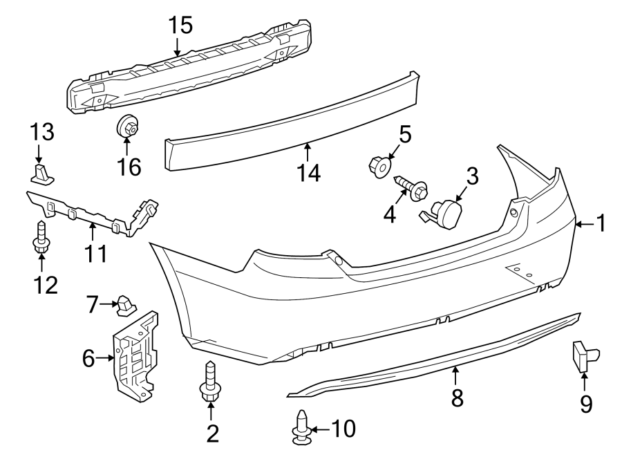 Diagram REAR BUMPER. BUMPER & COMPONENTS. for your 2015 Toyota Camry  XSE Sedan 