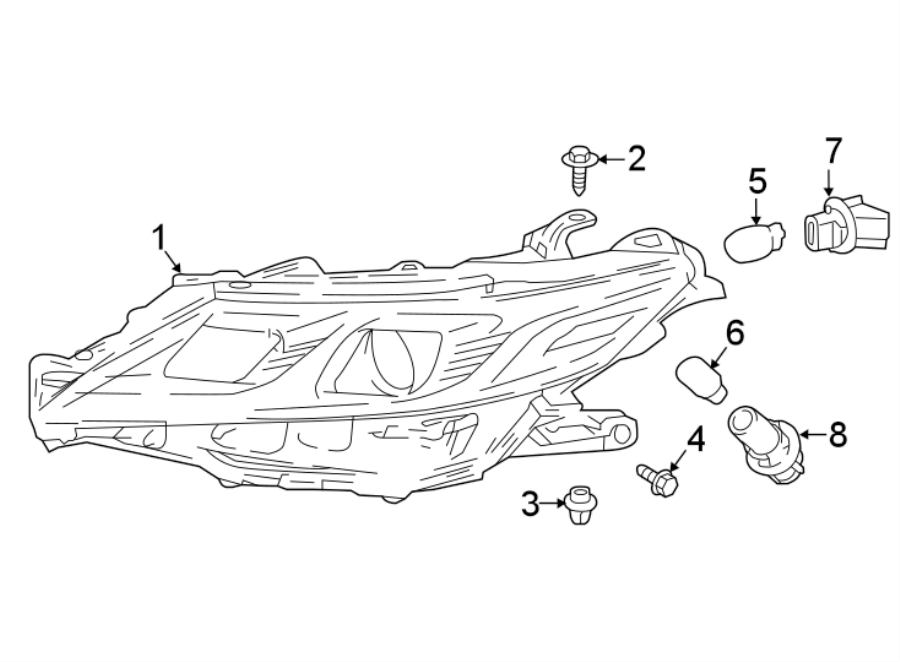 Diagram FRONT LAMPS. HEADLAMP COMPONENTS. for your 1990 Toyota Corolla   