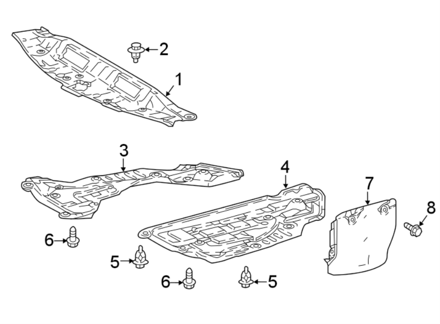 Diagram RADIATOR SUPPORT. SPLASH SHIELDS. for your 2011 Toyota Highlander 3.5L V6 A/T AWD Limited Sport Utility 