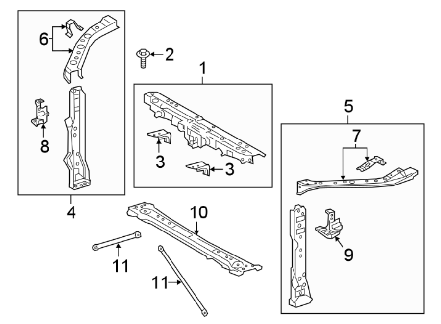 Diagram RADIATOR SUPPORT. for your 2023 Toyota Prius Prime   