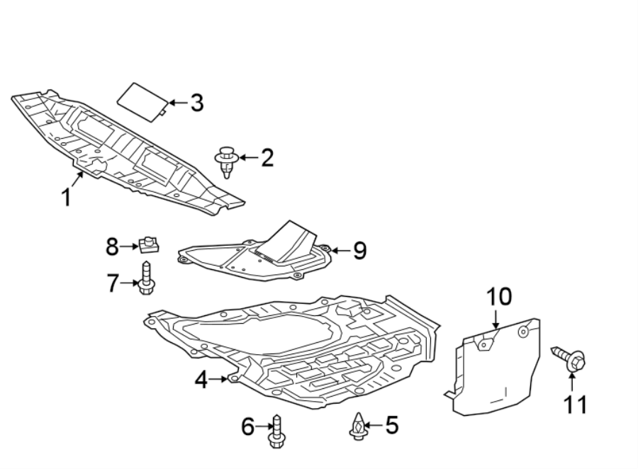 Diagram RADIATOR SUPPORT. SPLASH SHIELDS. for your Toyota Prius Prime  