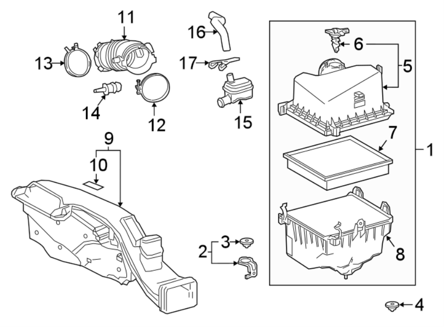 Diagram ENGINE / TRANSAXLE. AIR INTAKE. for your 1984 Toyota Corolla   