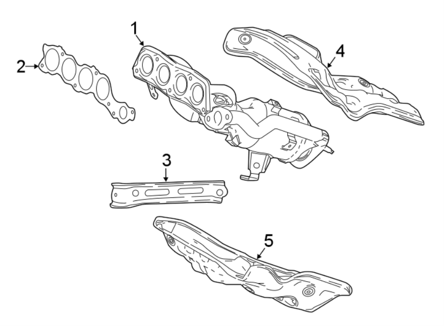 Diagram EXHAUST SYSTEM. MANIFOLD. for your 2007 Toyota Tundra 4.7L V8 A/T 4WD SR5 Extended Cab Pickup Fleetside 