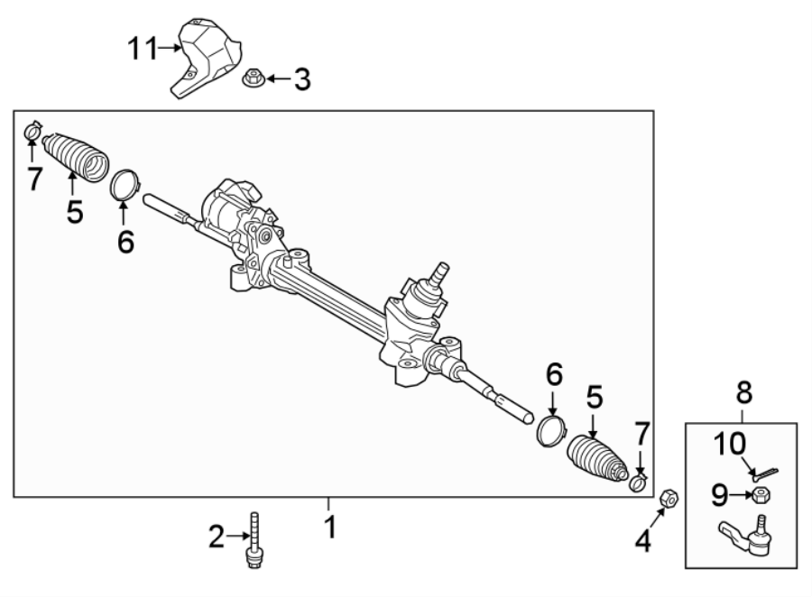 Diagram STEERING GEAR & LINKAGE. for your 2018 Toyota Camry 2.5L A/T XSE Sedan 