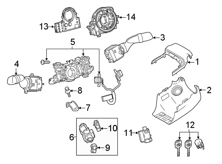 Diagram STEERING COLUMN. SHROUD. SWITCHES & LEVERS. for your 1986 Toyota 4Runner   