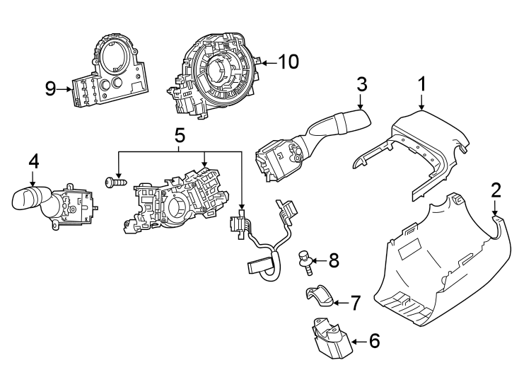 Diagram STEERING COLUMN. SHROUD. SWITCHES & LEVERS. for your 1997 Toyota 4Runner   