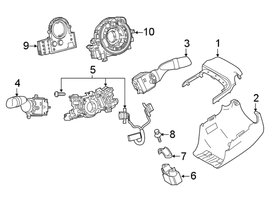 Diagram STEERING COLUMN. SHROUD. SWITCHES & LEVERS. for your 2009 Toyota Sequoia 5.7L i-Force V8 A/T 4WD Platinum Sport Utility 